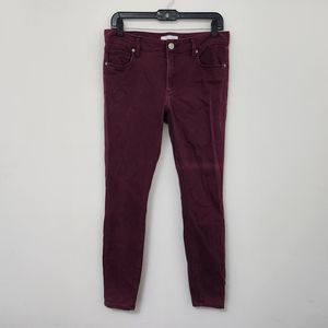 LOFT Women's Purple Solid Canvas Casual Stretch Pants Size 8 / 29